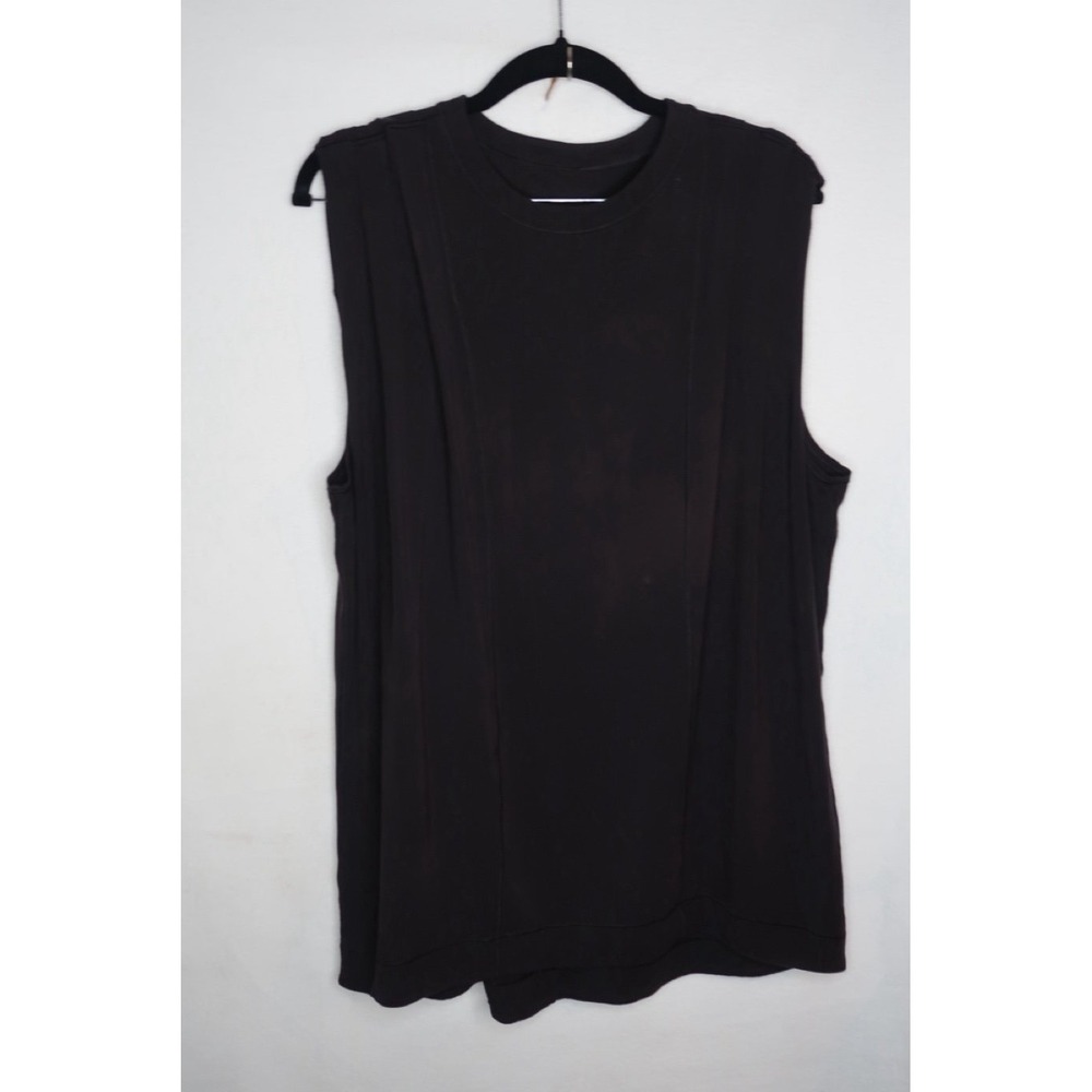 Lululemon All Yours Tank Black Muscle Tee Relaxed Fit Women's Size 12 Flawed